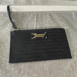 Black juicy couture wallet pouch with wrist strap